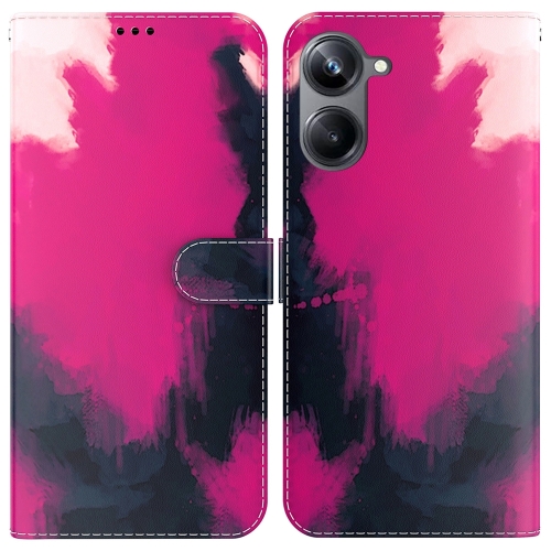 

For Realme 10 Pro 5G Watercolor Pattern Flip Leather Phone Case(Berry)