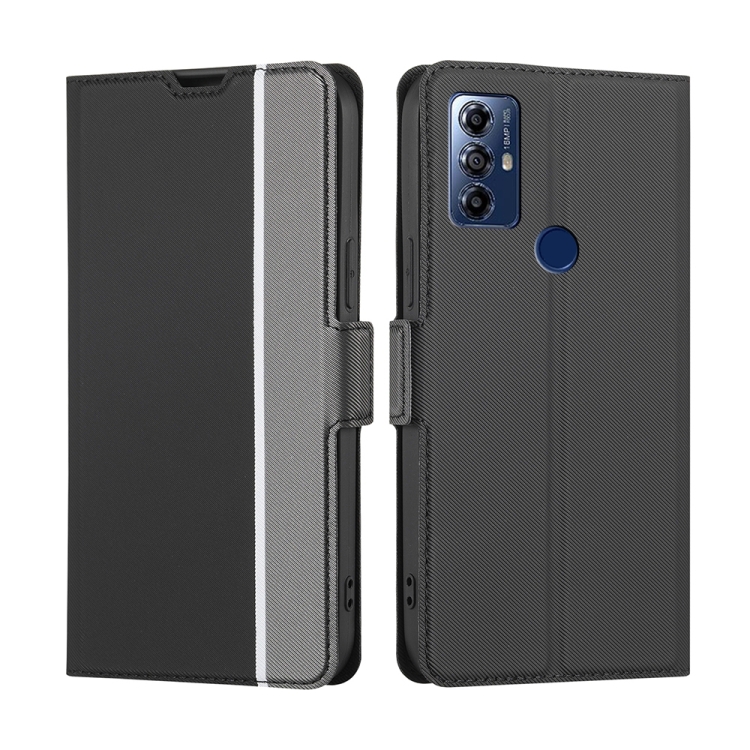 

For Motorola Moto G Play 2023 Twill Texture Side Buckle Leather Phone Case(Black)