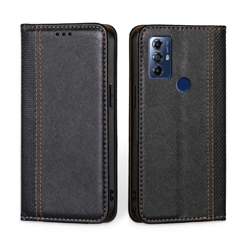 

For Motorola Moto G Play 2023 Grid Texture Magnetic Flip Leather Phone Case(Black)