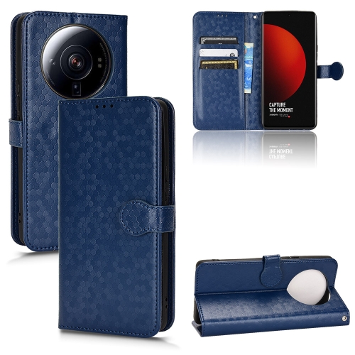 

For Xiaomi 12 Ultra Honeycomb Dot Texture Leather Phone Case(Blue)