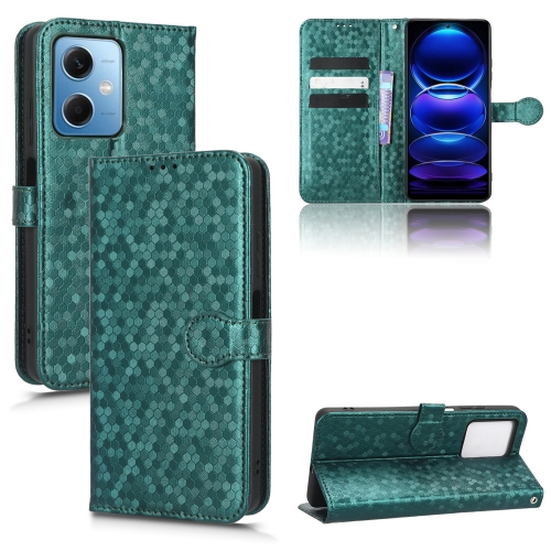 

For Xiaomi Redmi Note 12 5G Honeycomb Dot Texture Leather Phone Case(Green)