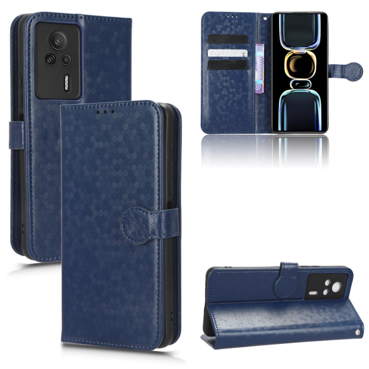 

For Xiaomi Redmi K60E 5G Honeycomb Dot Texture Leather Phone Case(Blue)