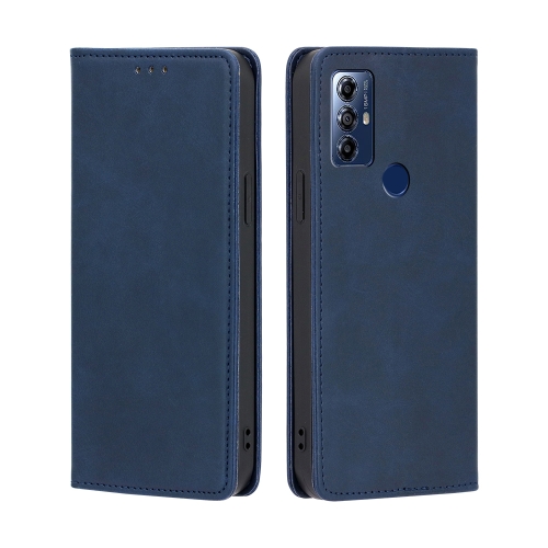

For Motorola Moto G Play 2023 Skin Feel Magnetic Horizontal Flip Leather Phone Case(Blue)