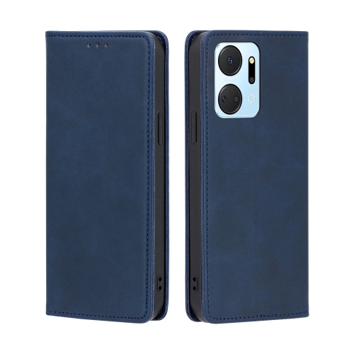 

For Honor X7A Skin Feel Magnetic Horizontal Flip Leather Phone Case(Blue)