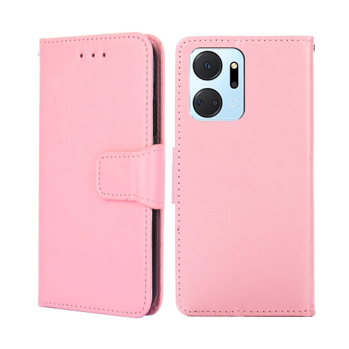 

For Honor X7A Crystal Texture Leather Phone Case(Pink)