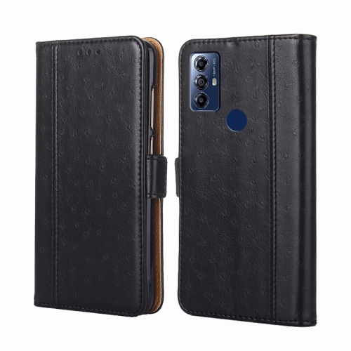 

For Motorola Moto G Play 2023 Ostrich Texture Horizontal Flip Leather Phone Case(Black)