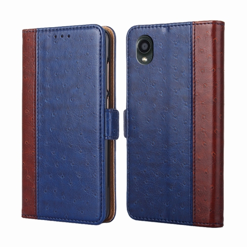 

For Kyocera Digno BX2-Digno SX2-A101KC Ostrich Texture Horizontal Flip Leather Phone Case(Blue)