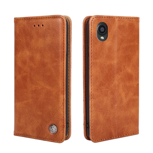 

For Kyocera Digno BX2-Digno SX2-A101KC Non-Magnetic Retro Texture Horizontal Flip Leather Case(Brown)