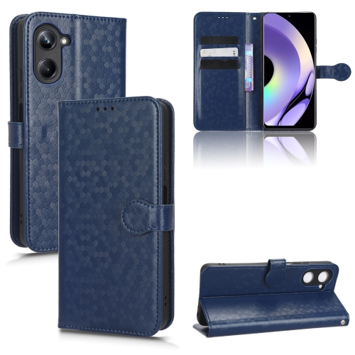 

For Realme 10 Pro Honeycomb Dot Texture Leather Phone Case(Blue)