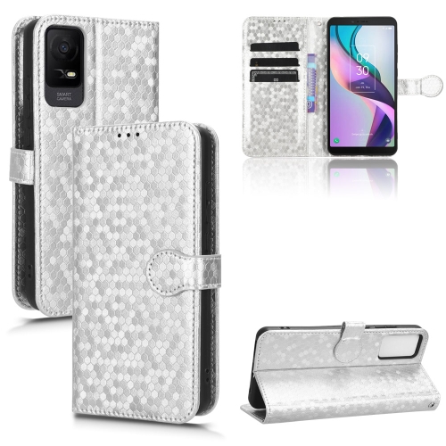 

For TCL Ion X Honeycomb Dot Texture Leather Phone Case(Silver)