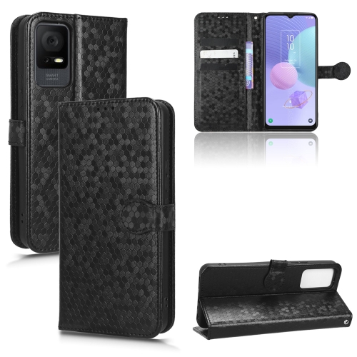 

For TCL 405 / TCL 406 T506D Honeycomb Dot Texture Leather Phone Case(Black)