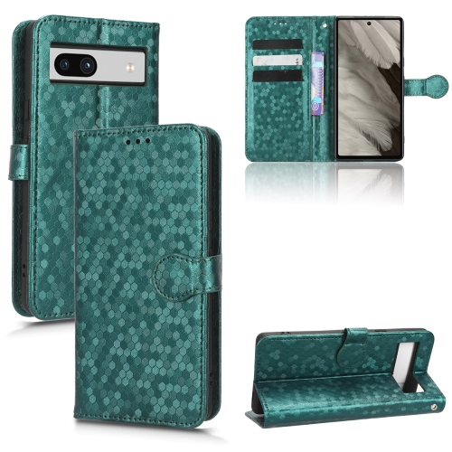 

For Google Pixel 7a Honeycomb Dot Texture Leather Phone Case(Green)