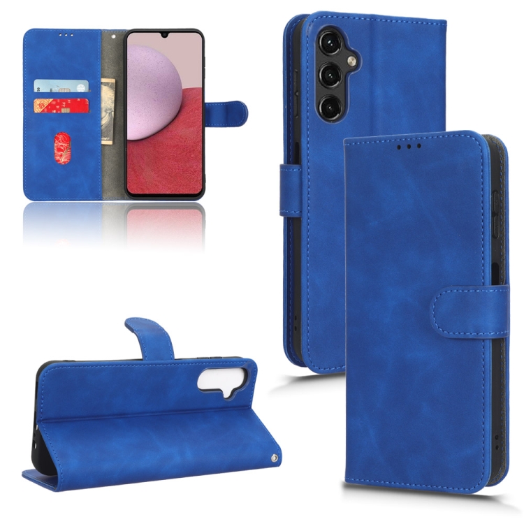 

For Samsung Galaxy A24 4G Skin Feel Magnetic Flip Leather Phone Case(Blue)