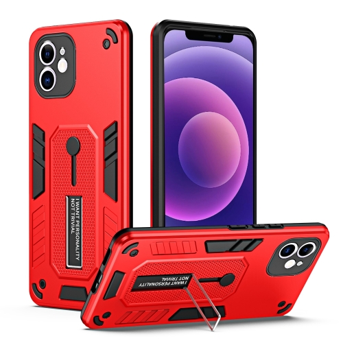 

For iPhone 11 Variety Brave Armor Finger Loop Holder Phone Case(Red)
