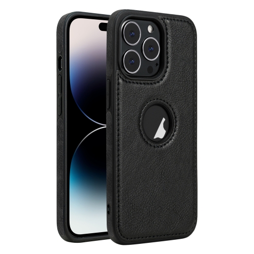 

For iPhone 14 Pro Max Leather Texture Stitching Phone Case(Black)