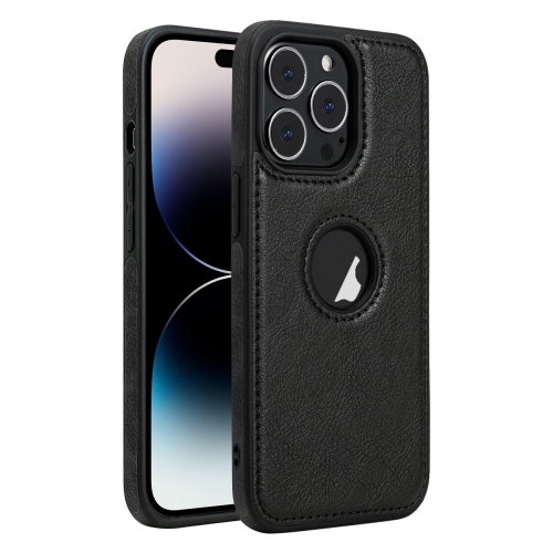 

For iPhone 14 Pro Leather Texture Stitching Phone Case(Black)