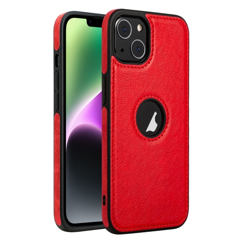 

For iPhone 14 Plus Leather Texture Stitching Phone Case(Red)