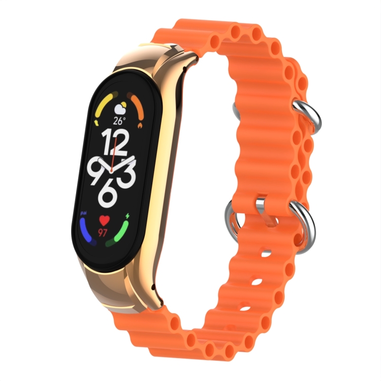 

For Xiaomi Mi Band 7 Marine Silicone Breathable Watch Band(Orange)