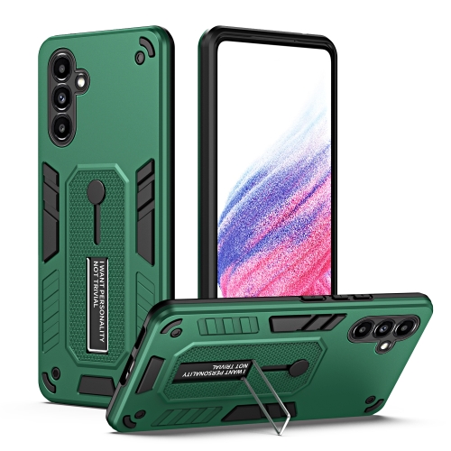 

For Samsung Galaxy A13 5G / A04s Variety Brave Armor Finger Loop Holder Phone Case(Green)