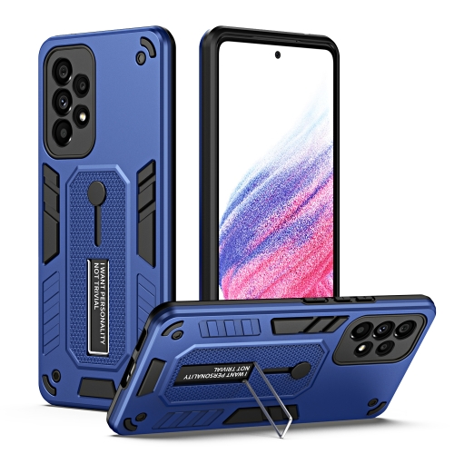 

For Samsung Galaxy A52 5G / 4G Variety Brave Armor Finger Loop Holder Phone Case(Blue)