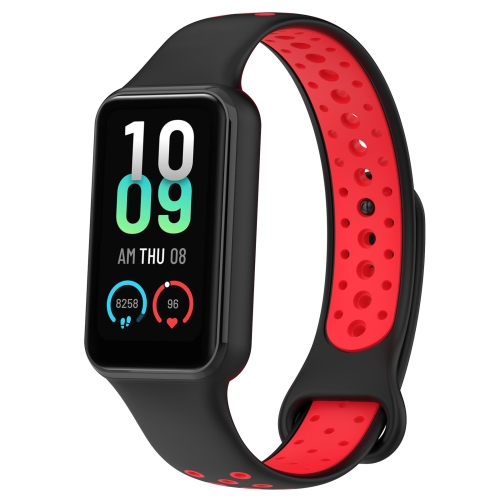 

For Redmi Band 2 Loop Two-Color Breathable Silicone Watch Band(Black+Red)