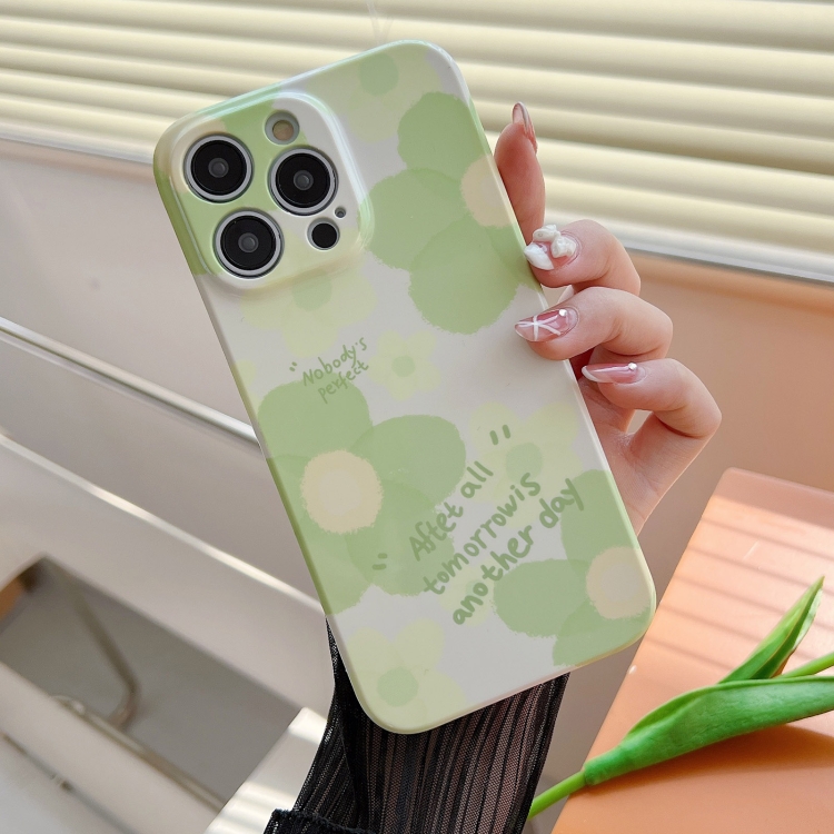

For iPhone 11 Pro Max PC Phone Case(Green Flower)