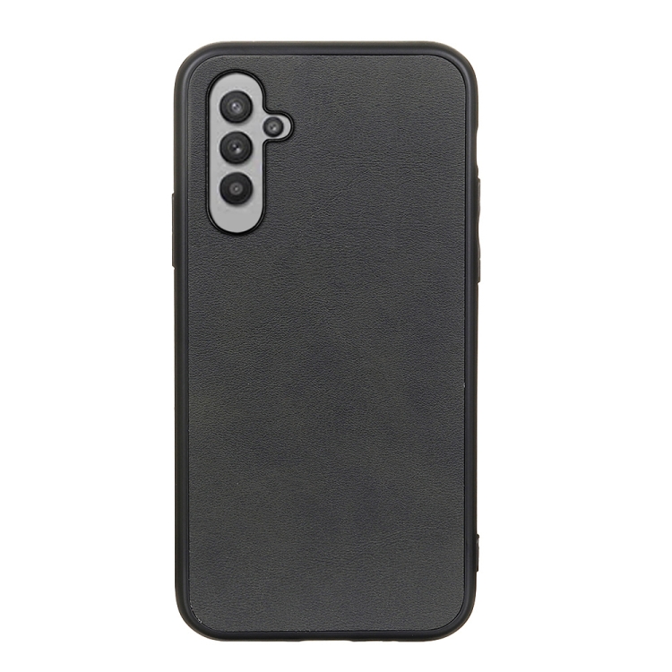 

For Samsung Galaxy A24 Accurate Hole Two-color Calf Texture PU Phone Case(Black)