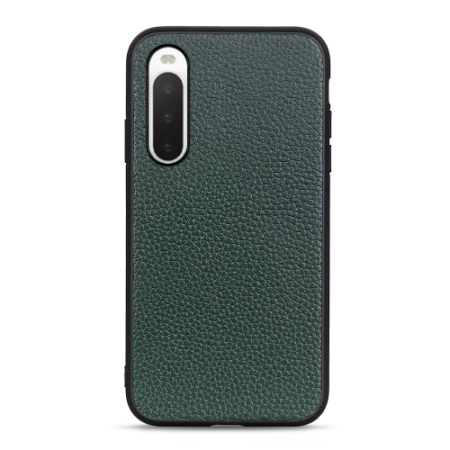 

For Sony Xperia 10 V Litchi Texture Genuine Leather Phone Case(Green)