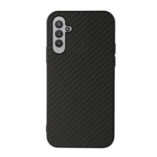 

For Samsung Galaxy A24 Accurate Hole Carbon Fiber Texture PU Phone Case(Black)