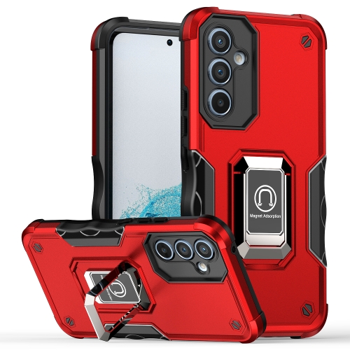 

For Samsung Galaxy A54 Non-slip Shockproof Armor Phone Case with Ring Holder(Red)