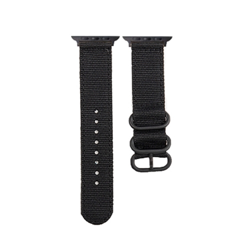 

Black Buckle Canvas Watch Band For Apple Watch Series 9&8&7 41mm / SE 3&SE 2&6&SE&5&4 40mm / 3&2&1 38mm(Black)