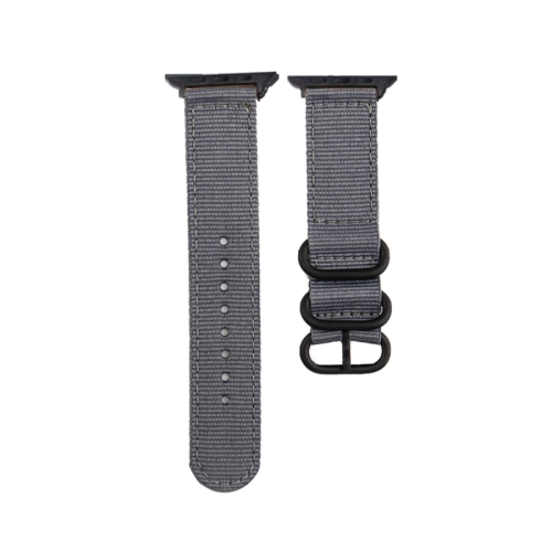 

Black Buckle Canvas Watch Band For Apple Watch Ultra 49mm&Watch Ultra 2 49mm / Series 9&8&7 45mm / SE 3&SE 2&6&SE&5&4 44mm / 3&2&1 42mm(Grey)