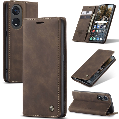 

For OPPO Reno8 T 5G CaseMe 013 Multifunctional Horizontal Flip Leather Phone Case(Coffee)