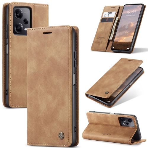 

For Xiaomi Redmi Note 12 Pro 5G / Poco X5 Pro CaseMe 013 Multifunctional Horizontal Flip Leather Phone Case(Brown)
