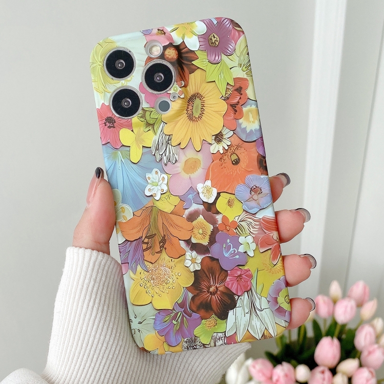 

For iPhone 11 Water Sticker Flower Pattern PC Phone Case(Colorful Flowers)