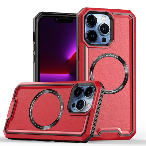 

For iPhone 12 / 12 Pro Armour Two-color MagSafe Magnetic TPU + PC Phone Case(Red)