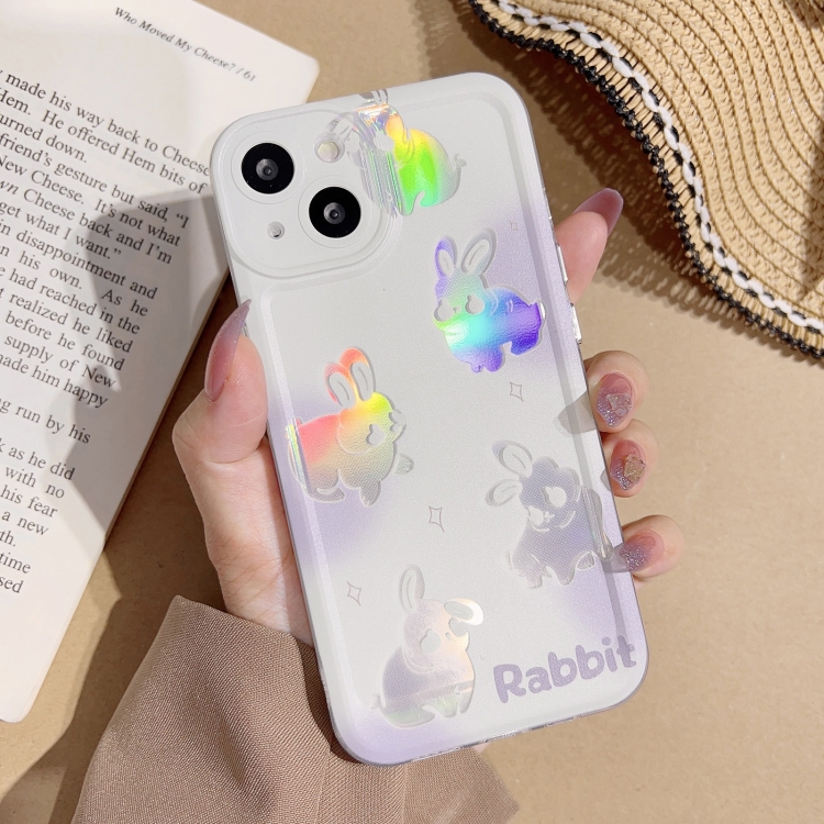 

For iPhone 11 Pro Max Electroplated Keys Space TPU Phone Case(Laser Five Rabbits)