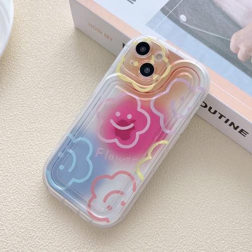 

For iPhone XS Max Airbag Frame Smiley Face Flower Phone Case