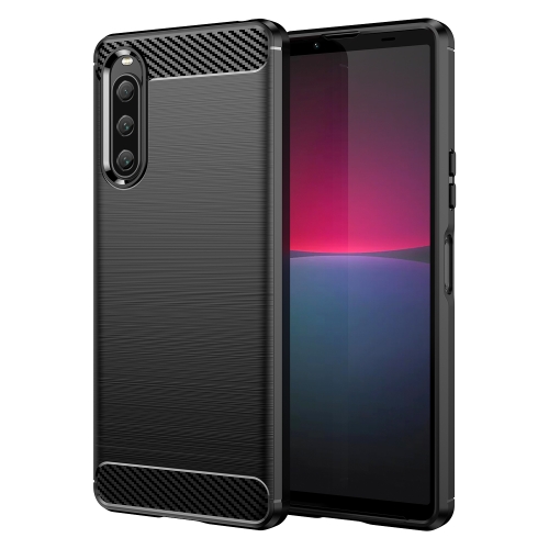 

For Sony Xperia 10 V Brushed Texture Carbon Fiber TPU Phone Case(Black)