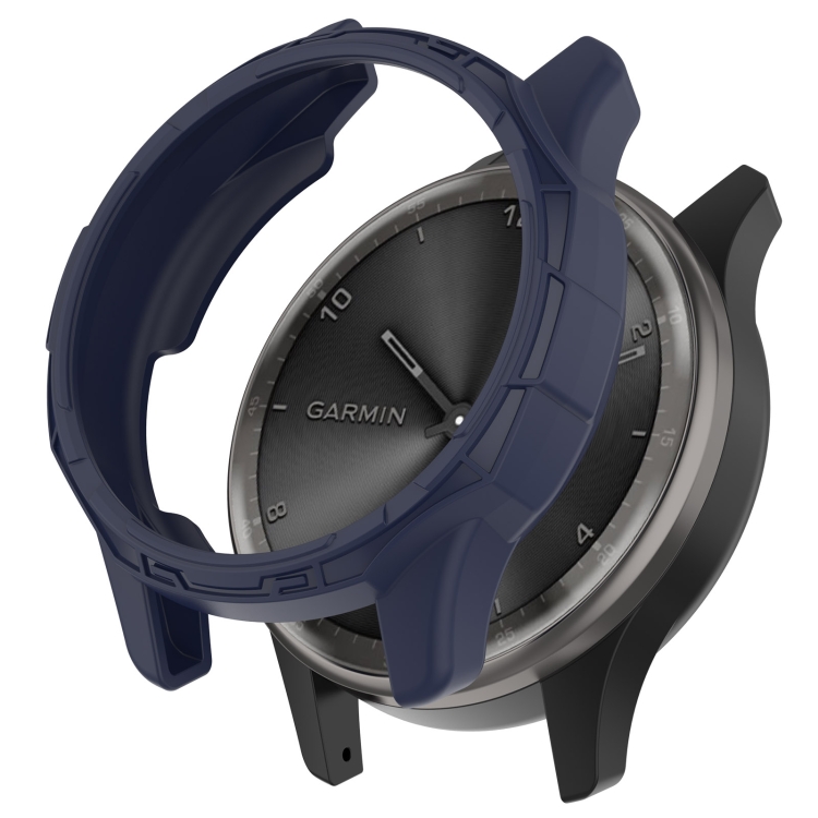 

For Garmin Vivomove Trend Armor Hollow Watch Protective Case(Midnight Blue)