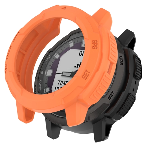 

For Garmin Instinct Crossover Armor Hollow Watch Protective Case(Orange)