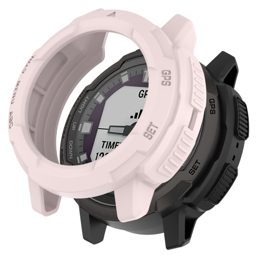 

For Garmin Instinct Crossover Armor Hollow Watch Protective Case(Light Pink)