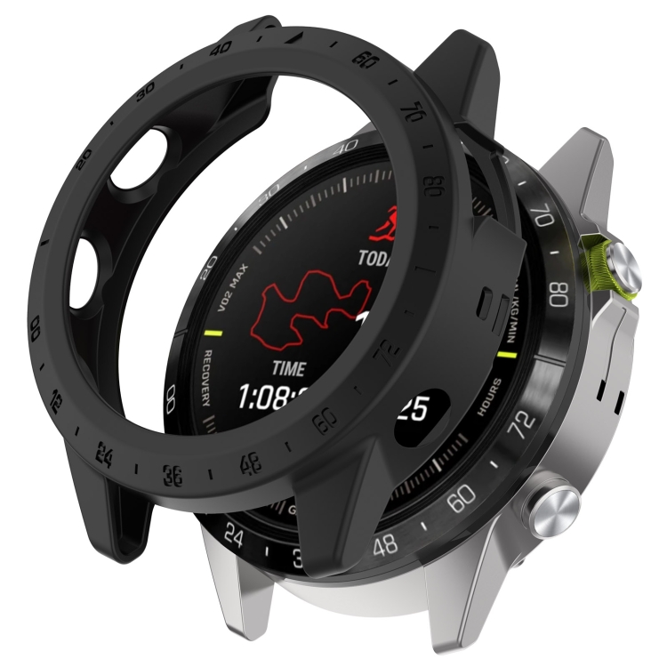 

For Garmin MARQ 2 Armor Hollow Watch Protective Case(Black)