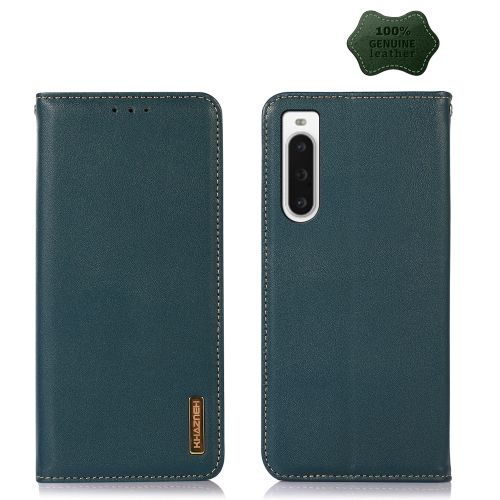 

For Sony Xperia 10 V KHAZNEH Nappa Top Layer Cowhide Leather Phone Case(Green)