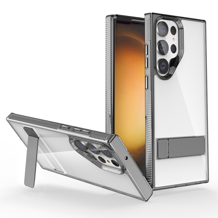 

For Samsung Galaxy S23 Ultra 5G High Transparent Holder Phone Case(Black)