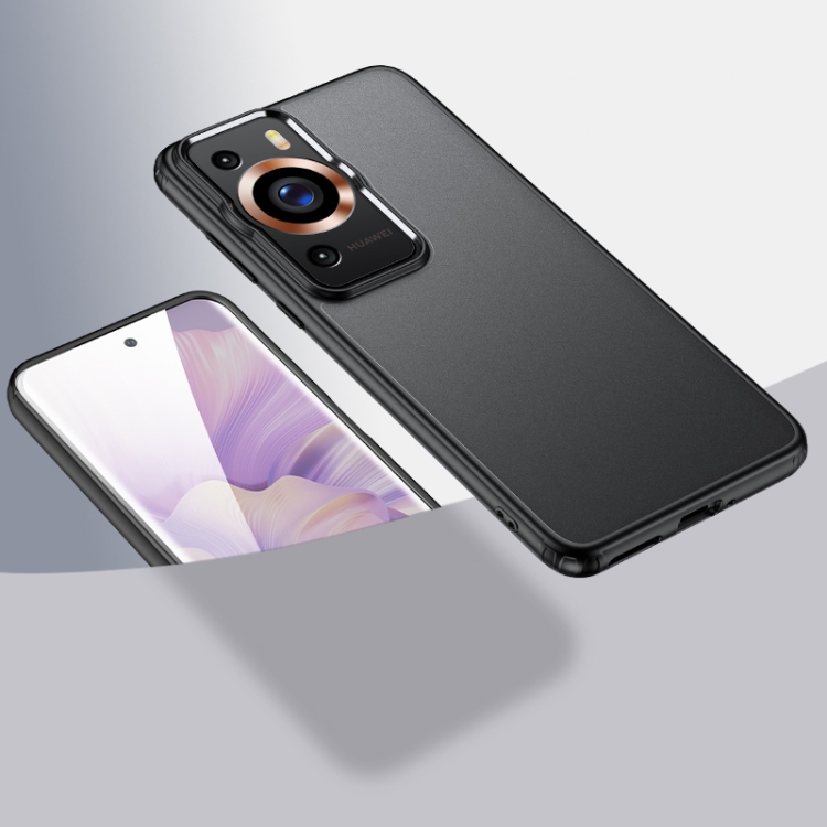

For Huawei P60 Pro Armor Clear TPU Hard PC Phone Case(Matte Black)