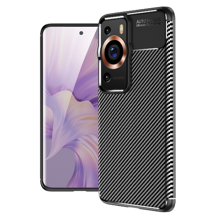 

For Huawei P60 Pro Carbon Fiber Texture Shockproof TPU Phone Case(Black)