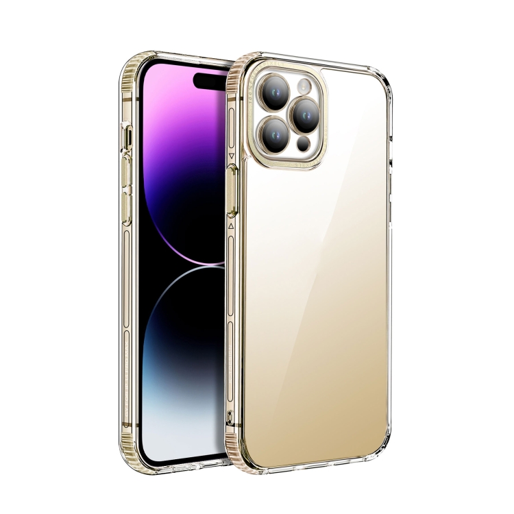 

For iPhone 13 TPU + Acrylic Ice Shield Series Protective Phone Case(Gold)