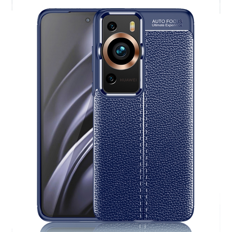 

For Huawei P60 Litchi Texture Shockproof TPU Phone Case(Blue)