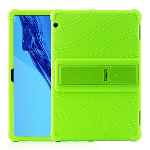 Custodia protettiva in silicone per tablet PC Huawei MediaPad T5 con staffa  invisibile (verde)